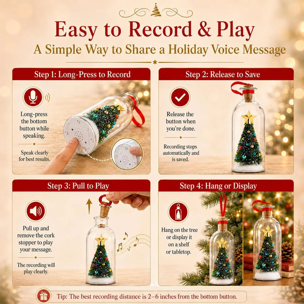Voice of Christmas Recordable Tree Bottle